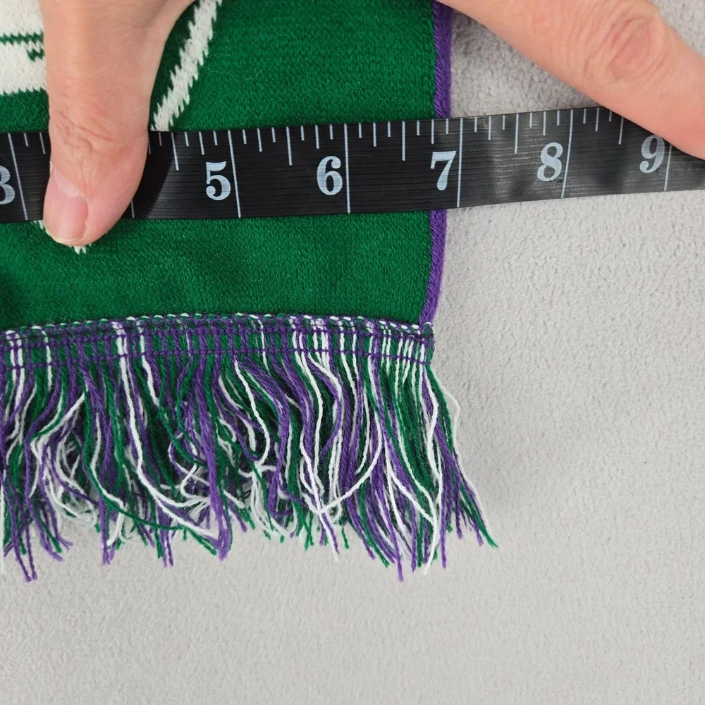 Hobart and William Smith Colleges OS Knit Scarf Green Purple Herons Statesmen